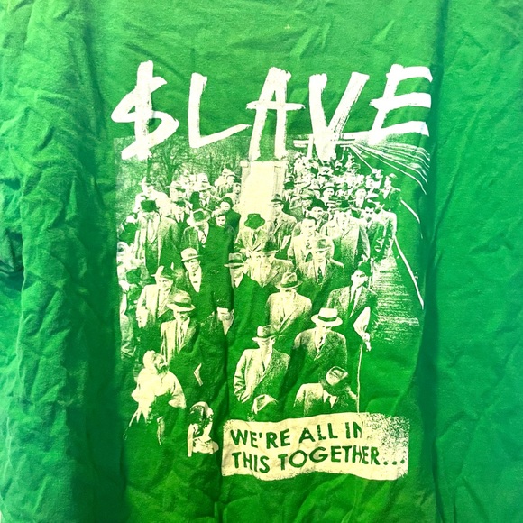 🎉RARE🎉 Slave Skateboard green graphic tshirt with “we’re all in together”. - Picture 5 of 11
